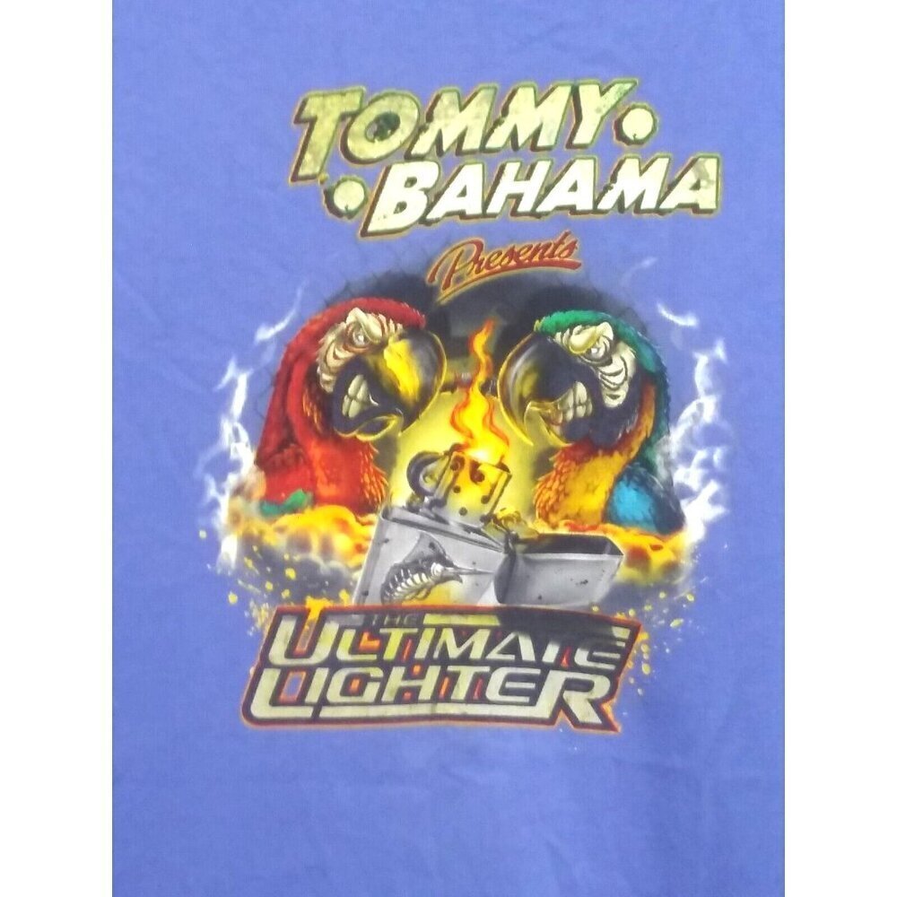 Tommy Bahama T Shirt Exotic Birds Graphic Blue Sz L The Ultimate Lighter SS EUC